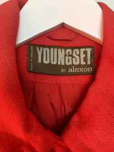 1960s vintage red linen mod coat from Youngset by Alexon M