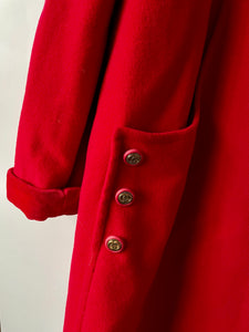Cherry red vintage cashmere blend ladies vintage coat Medium M