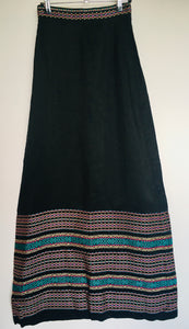 1960s vintage Spectator Sports long maxi silk skirt with embroidery S
