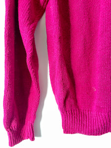 Raspberry pink vintage 1980s sequin jumper M