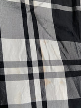 Load image into Gallery viewer, Black and white tartan style check vintage 1960s long high neck Fiona dress S