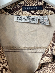 Stretch jeans style noughties 00’s animal print jacket by Erica Brooke L