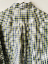 Load image into Gallery viewer, L L Bean vintage mens green blue check checked long sleeve shirt L Large