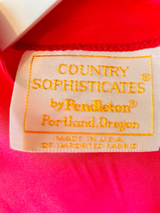 Pendleton 1980s vintage pink silky blouse L