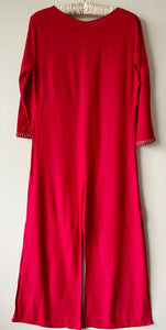 Cherry red Spinney Dicel vintage 1960s long sleeve  jumpsuit, play suit, catsuit all in one M