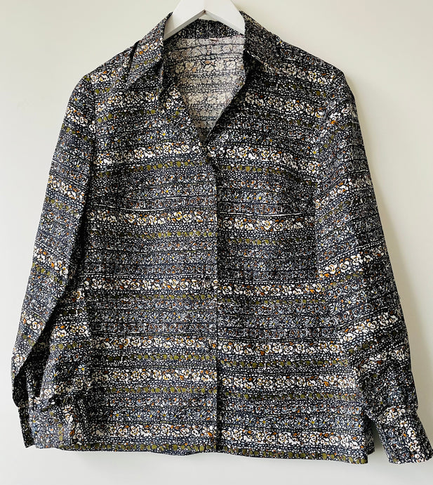1960s patterned blouse M 