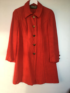 1960s vintage red linen mod coat from Youngset by Alexon M