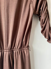 Load image into Gallery viewer, Cute plain brown knee length 1970s vintage dress by Uninhibited S/M