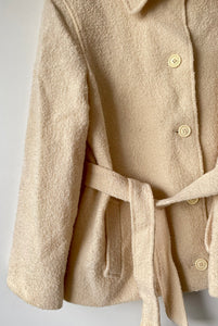 Cream wool vintage ladies Jaeger belted jacket Medium M
