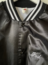 Load image into Gallery viewer, Black baseball style vintage bomber jacket Large L