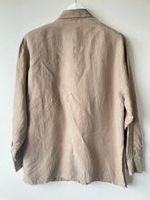 Load image into Gallery viewer, Beige oversize vintage 1980s 1990s silk shirt Medium Large M L