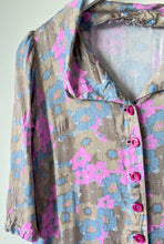 Load image into Gallery viewer, Flowery 1960s vintage shift dress S to M