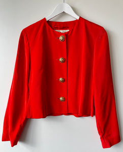 Jaeger red cropped vintage 1980s jacket M