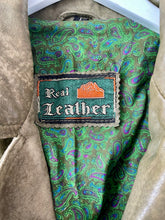 Load image into Gallery viewer, Soft leather olive green vintage 1980s or 90s biker style jacket M