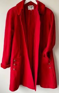 Cherry red vintage cashmere blend ladies vintage coat Medium M