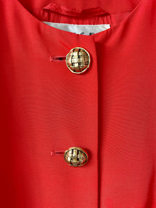 Red vintage ladies cropped Jaeger made in Great Britain 1980s jacket M