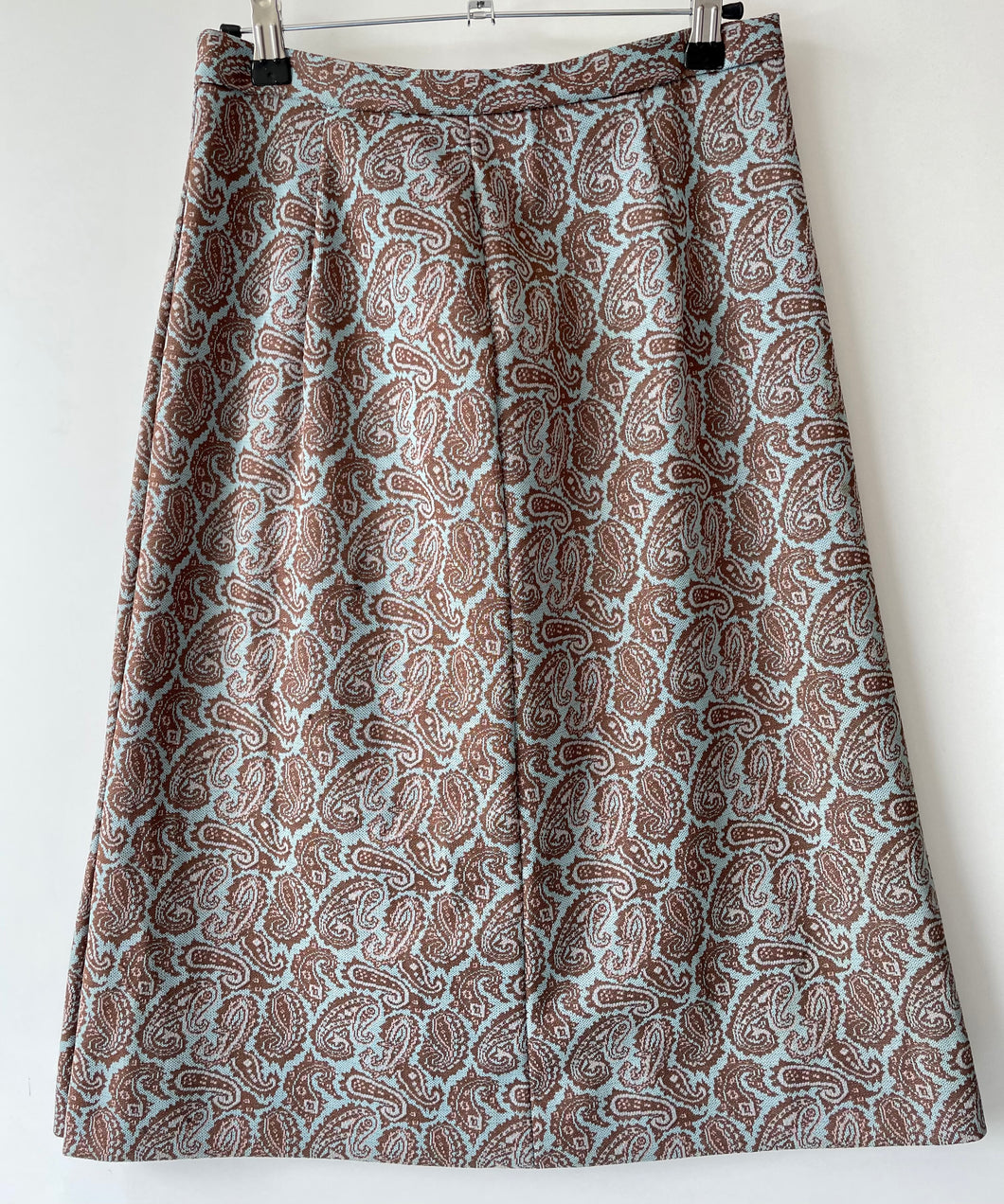 Paisley patterned 1960s vintage crimplene handmade short skirt M Medium
