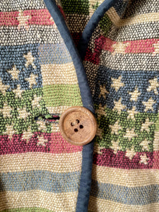 Stars and Stripes patterned vintage 1980s blazer jacket by New Identity Large L