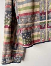 Load image into Gallery viewer, Stars and Stripes patterned vintage 1980s blazer jacket by New Identity Large L