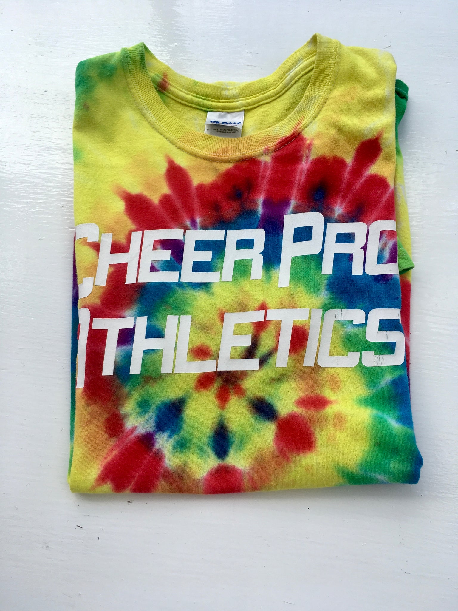 Fab bright tye dye Cheer Pro Athletics tee shirt S/M – Beatnik Emporium