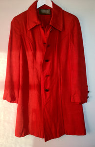 1960s vintage red linen mod coat from Youngset by Alexon M
